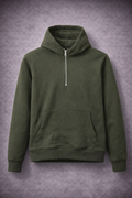 GATSBY Mens Half Zipper Hoodie_ Pool – Olive Green
