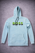 Mens Sky Blue Printed Pullover Hoodie 1011