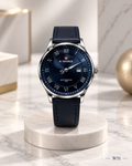 Premium Naviforce Classic Blue Dial Leather Strap Watch – W51