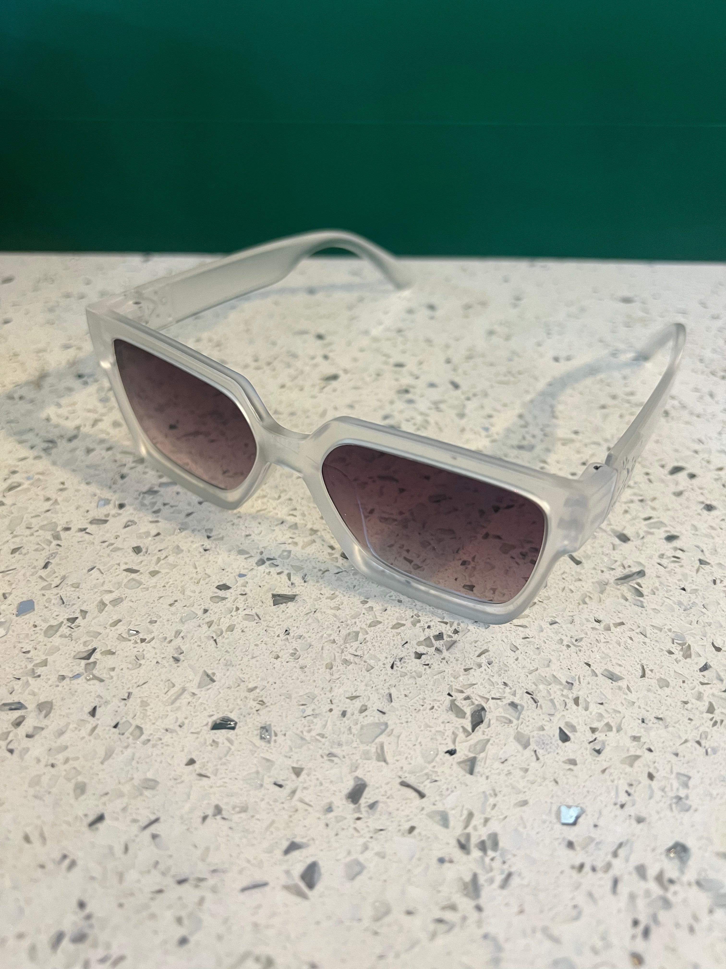 Premium Kids Frosted White Square Sunglasses – SG72
