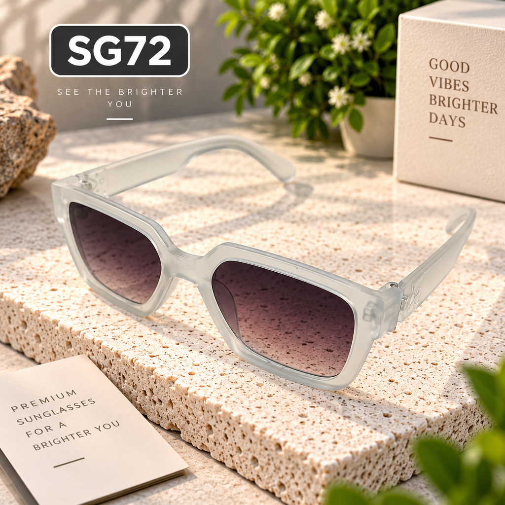 Premium Kids Frosted White Square Sunglasses – SG72
