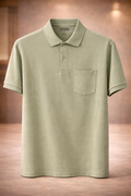 GATSBY Mens Polo T-shirt Poolbasics Light Olive Green4017