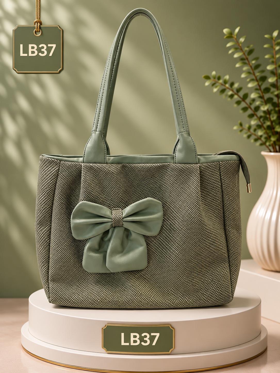 Premium Bow Detail Shoulder Tote Handbag – LB37