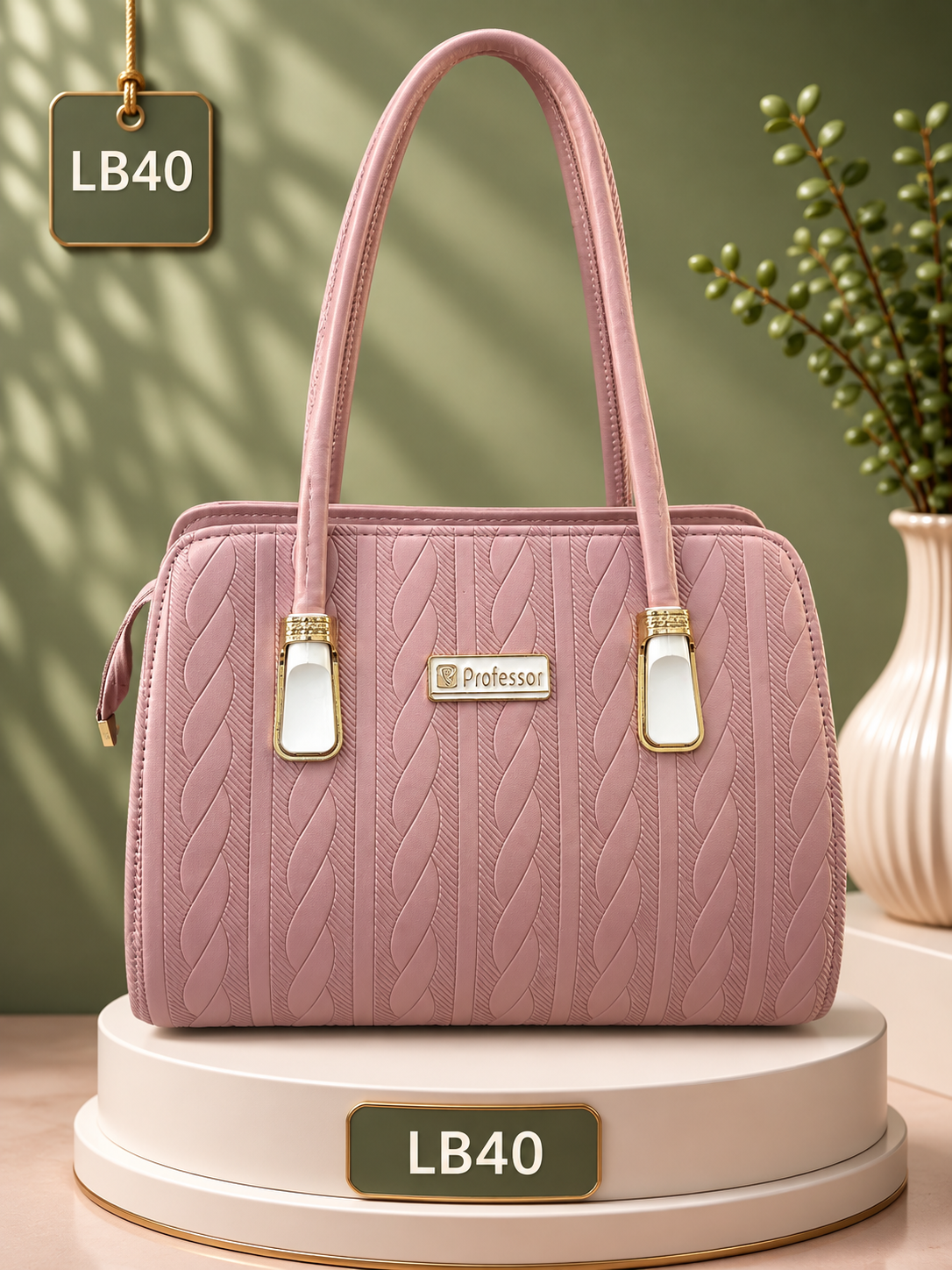 Premium Embossed Structured Handbag – LB40