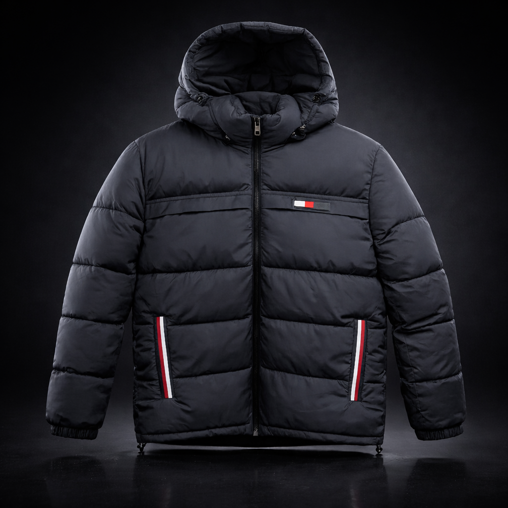 Mens Hooded Puffer Jacket Winter Insulated Jacket 1005