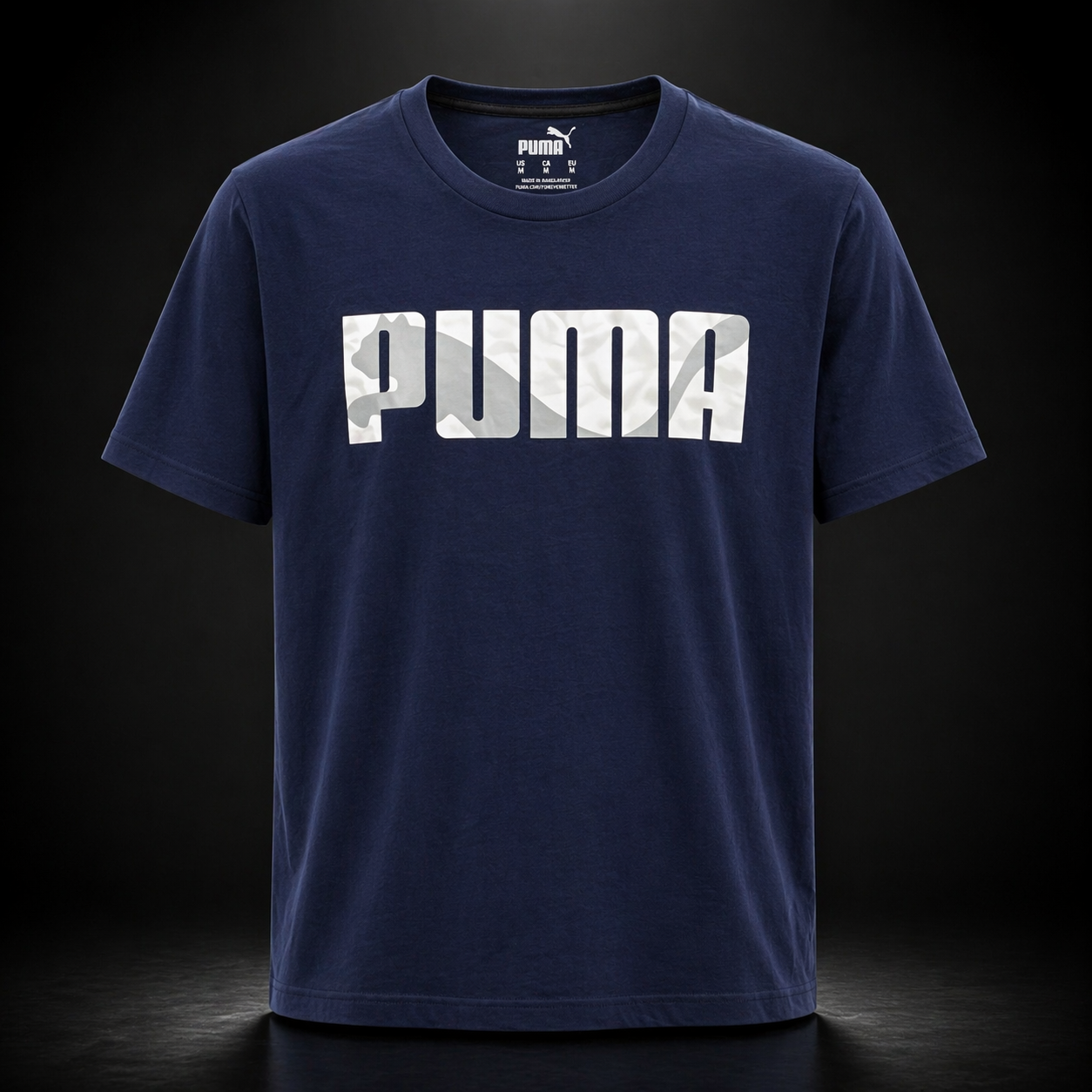 Mens Navy Blue Puma Graphic Sports T-Shirt