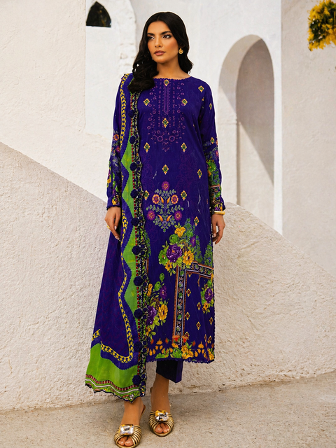 Luxury Digital Printed Lawn Three Piece Set-C218