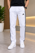 Three Full Stripe Athletic Track Pant White/Black
