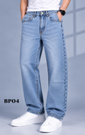 Premium Light Blue Washed Baggy Denim Jeans – BP04
