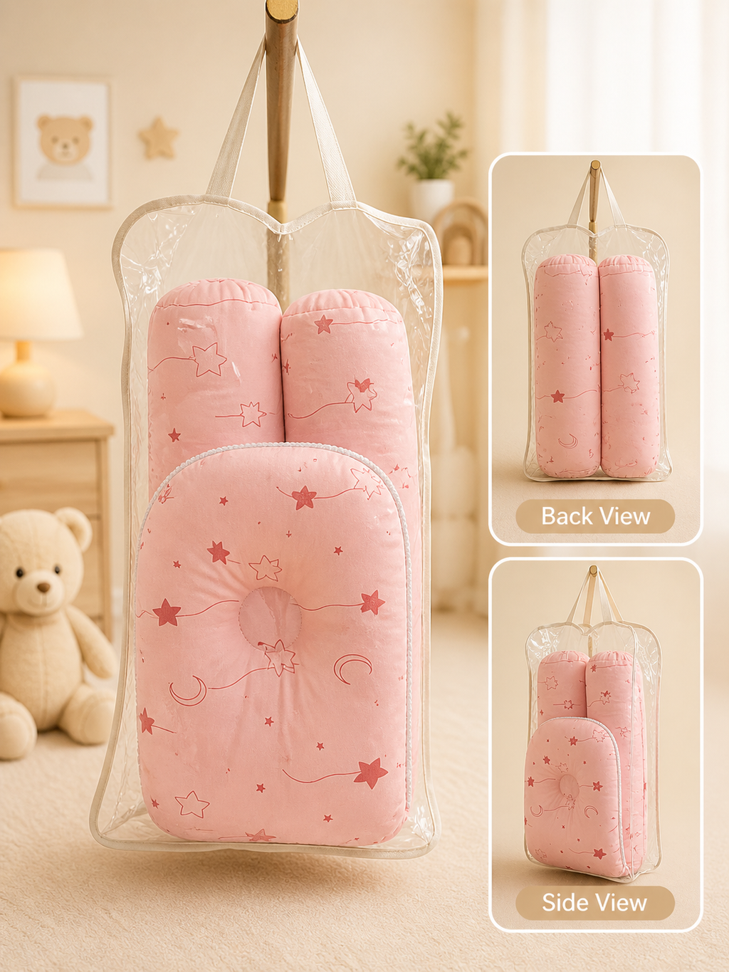 Baby Pillow & Side Bolster Set-C224