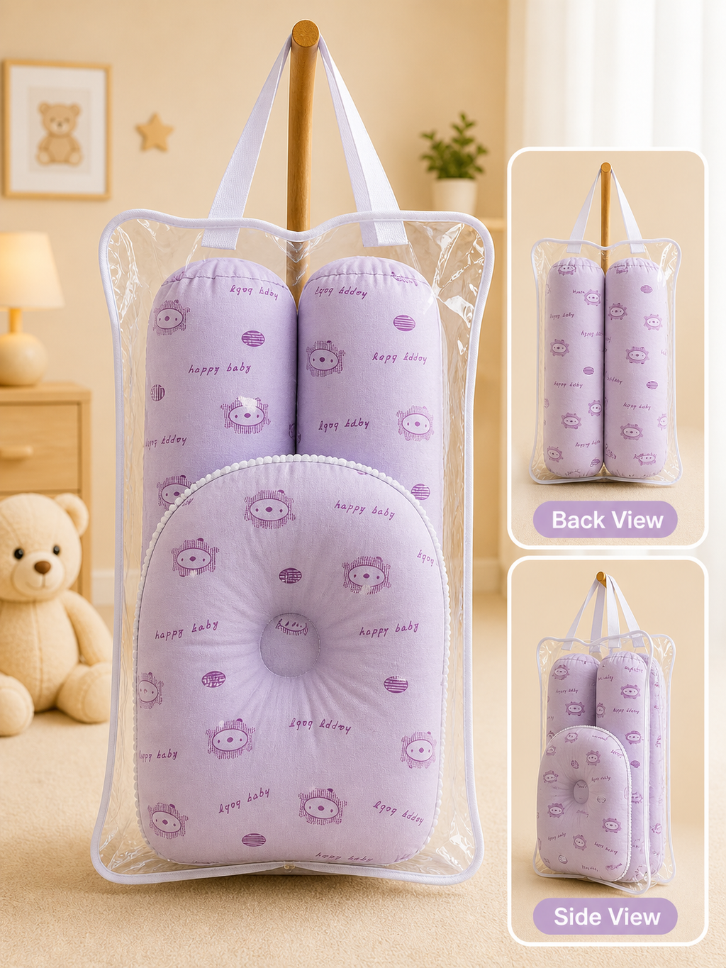 Baby Pillow & Side Bolster Set-C228