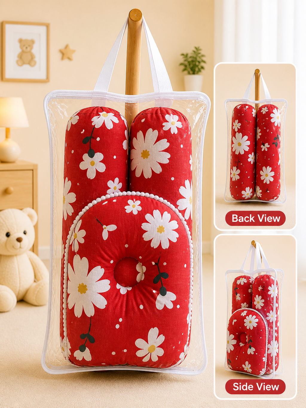 Baby Cotton Pillow & Side Bolster Set-C235