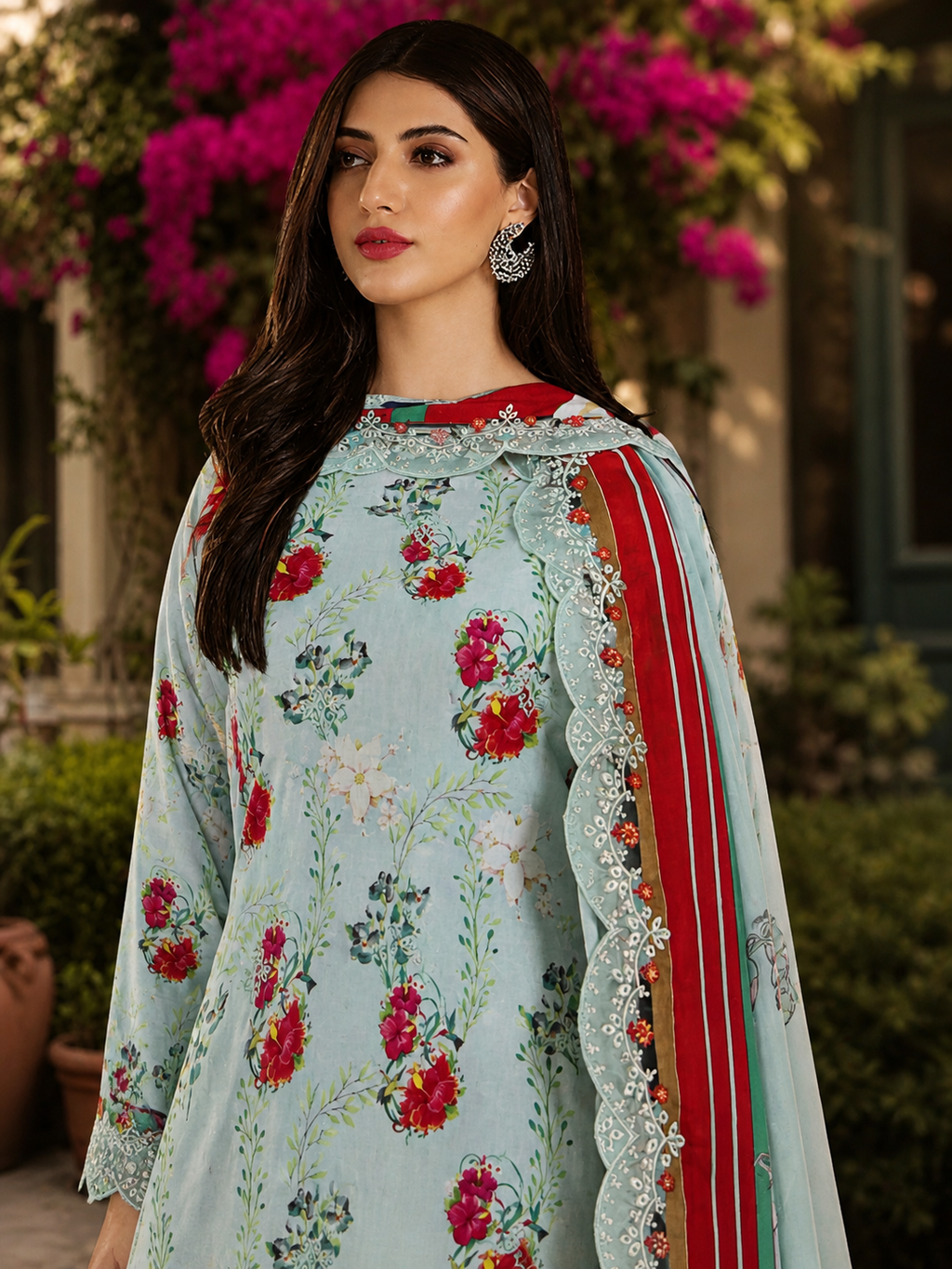Luxury Digital Printed Lawn Three Piece Set -C270