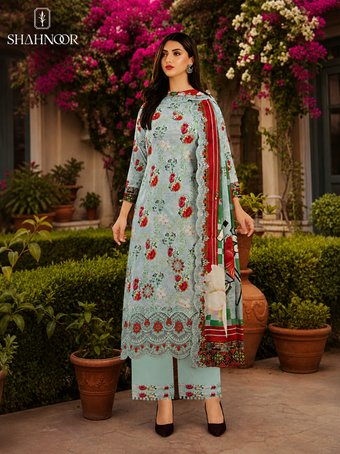 Luxury Digital Printed Lawn Three Piece Set -C270