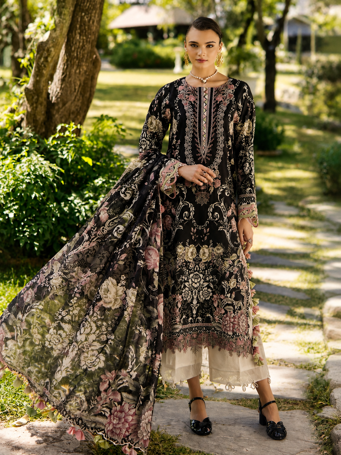 Premium Floral Unready Three Piece-C357
