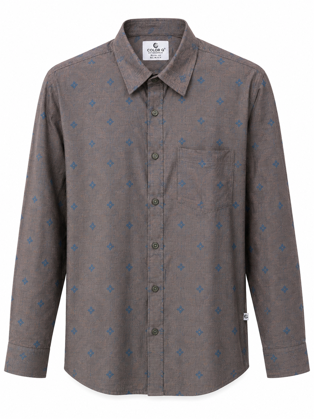 Premium Geometric Printed Long  Polo Shirt 469