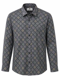 Premium Geometric Printed Long  Polo Shirt 470