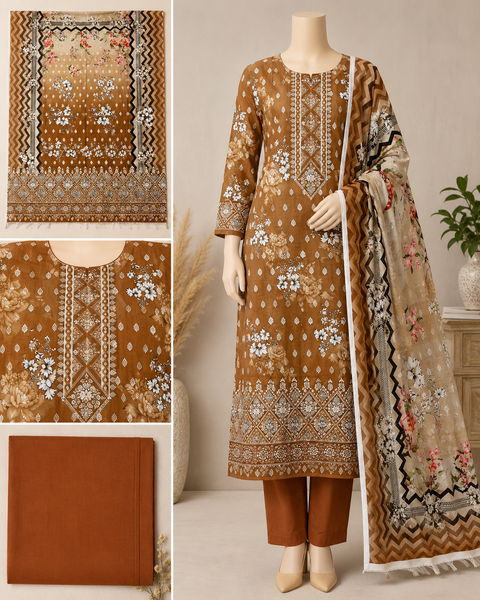 Premium Floral Unready Three Piece-C298