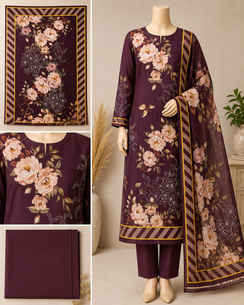 Premium Floral Unready Three Piece-C300