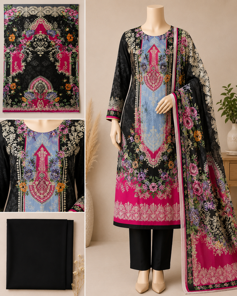 Premium Floral Unready Three Piece-C302