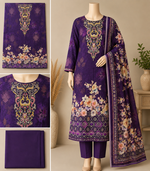 Premium Floral Unready Three Piece-C303