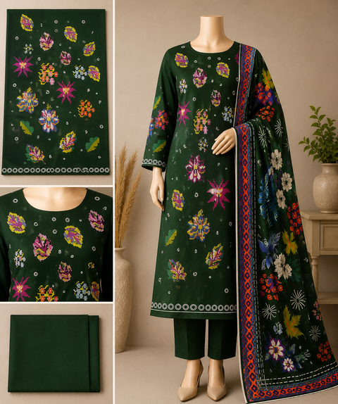 Premium Floral Unready Three Piece-C304