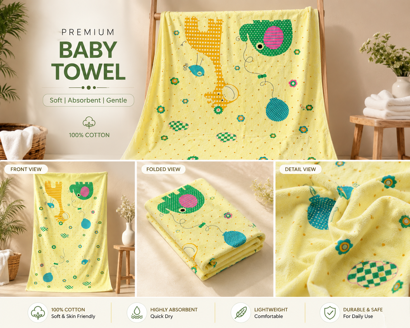 Premium Baby Bath Towel-C412