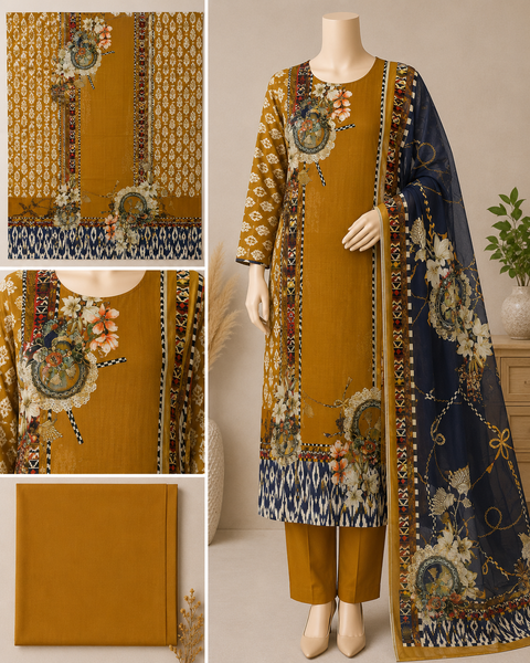 Premium Floral Unready Three Piece-C306