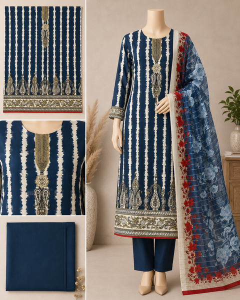 Premium Floral Unready Three Piece-C307