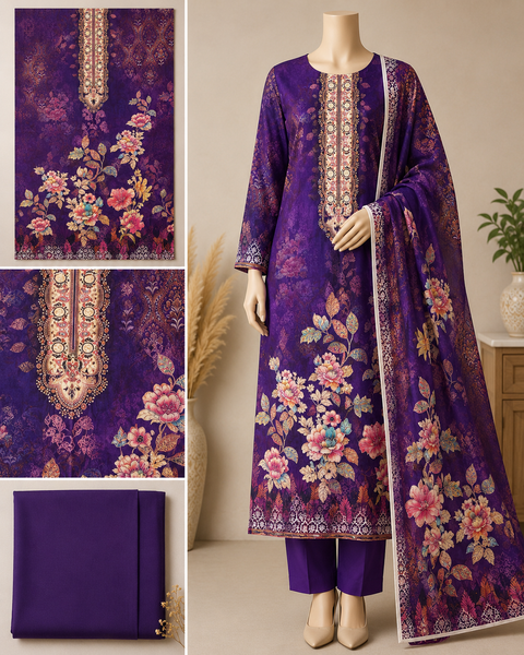 Premium Floral Unready Three Piece-C309