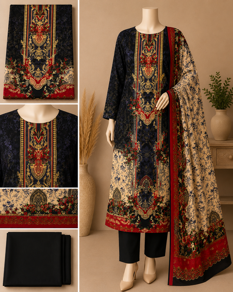 Premium Floral Unready Three Piece-C323