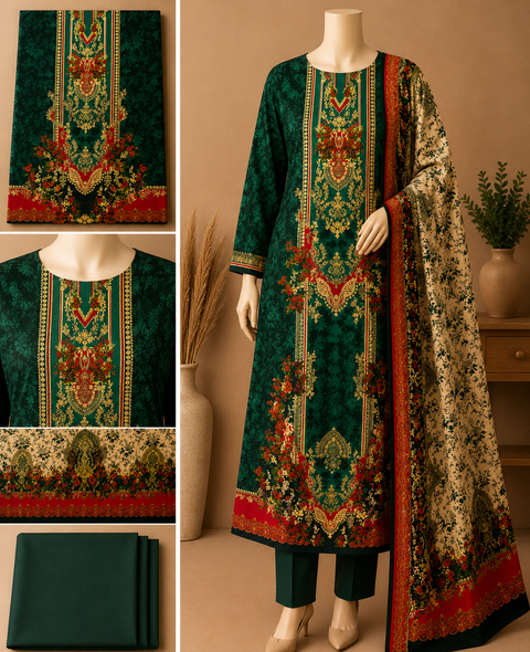 Premium Floral Unready Three Piece-C325