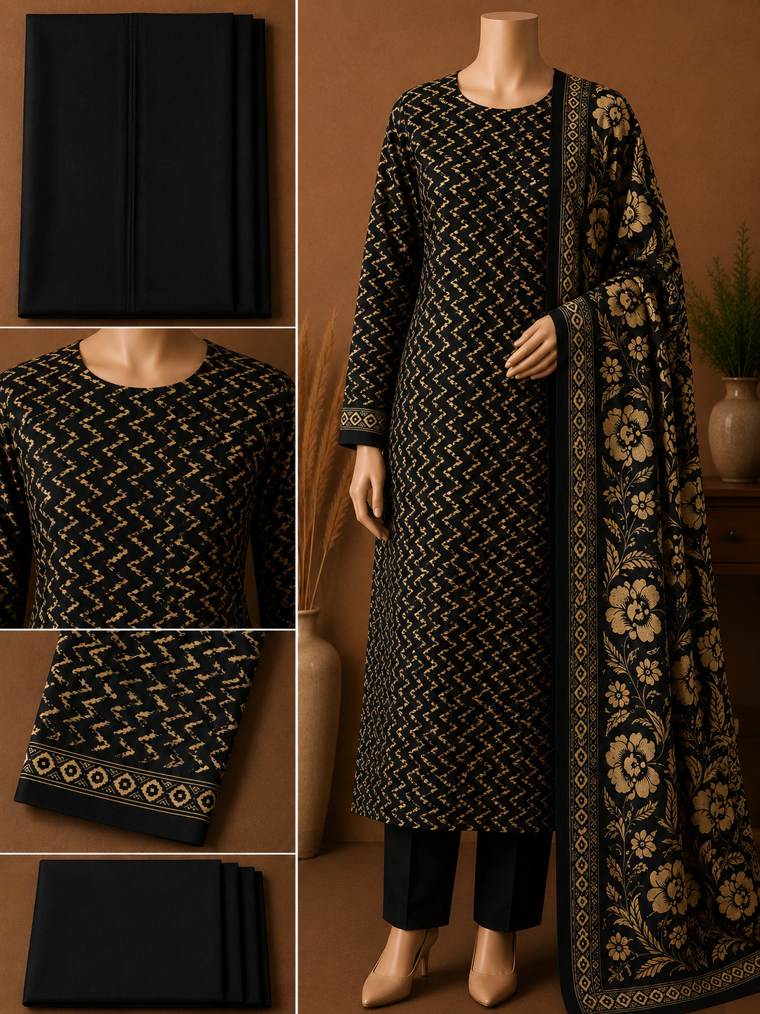 Premium Floral Unready Three Piece-C335