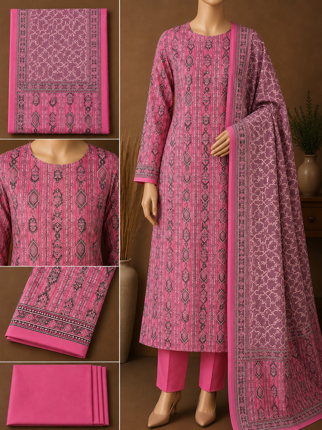 Premium Floral Unready Three Piece-C338
