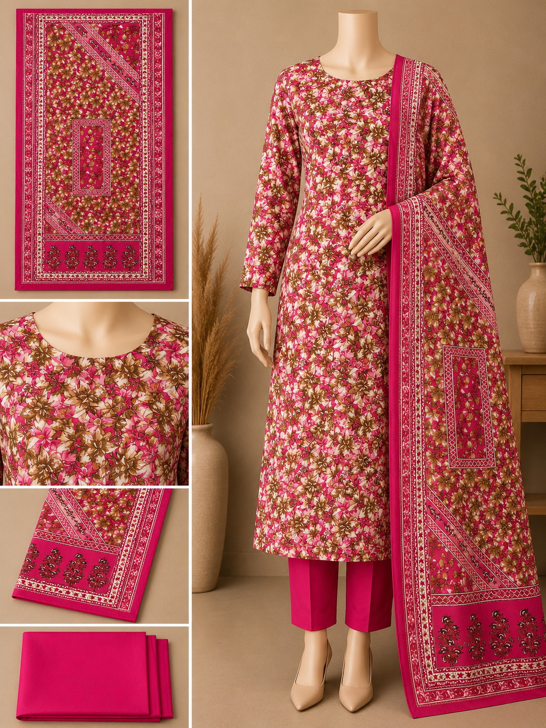 Premium Floral Unready Three Piece-C343
