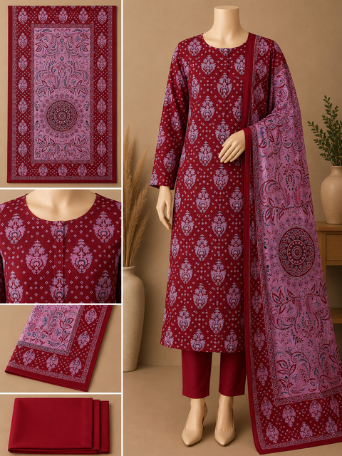 Premium Floral Unready Three Piece-C347