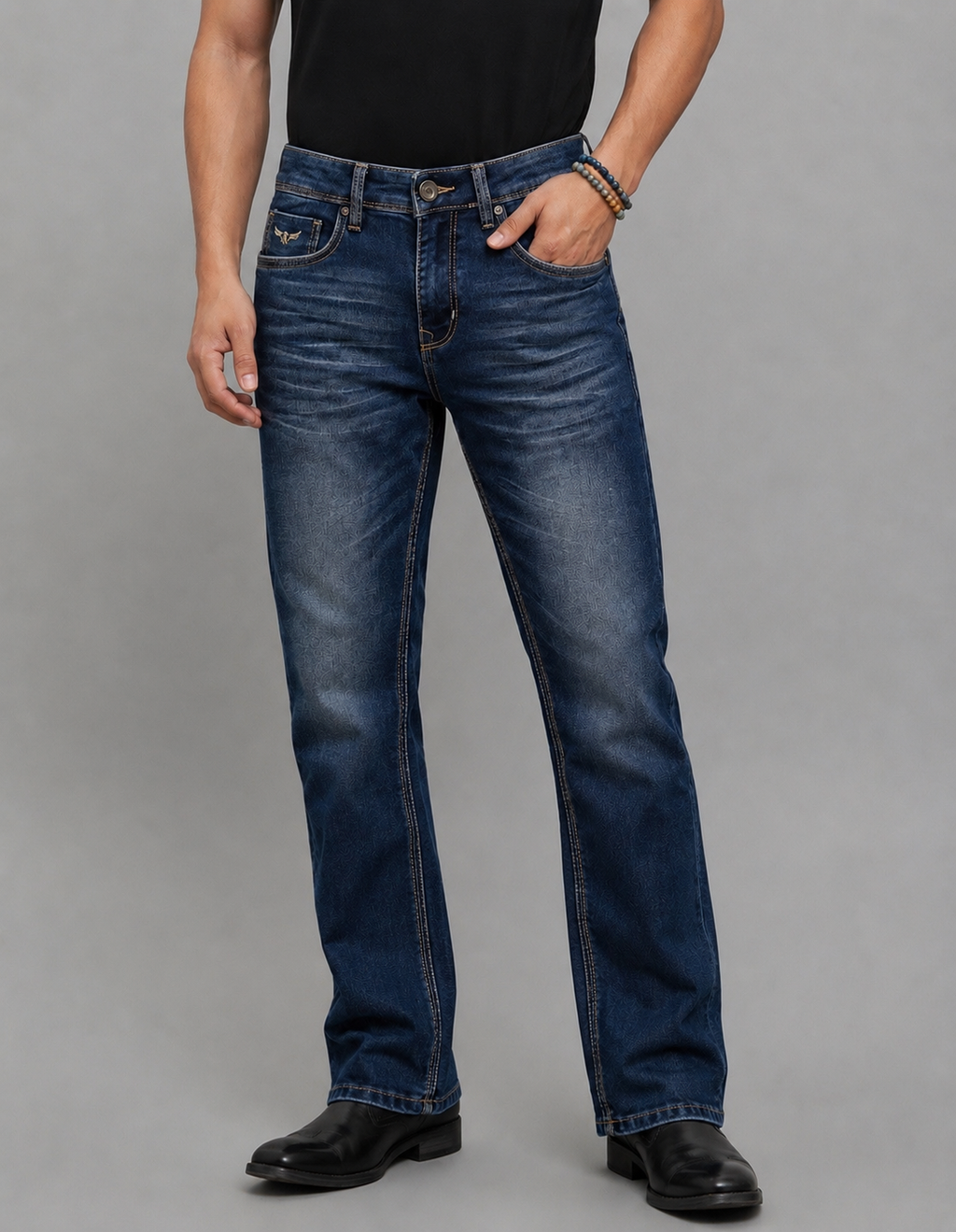 Dusty blue 5 Pocket Low-Rise Ankle Length Jeans RJ5903