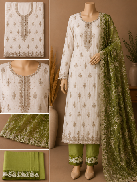Premium Embroidered Chiffon Salwar Kameez Set-C379