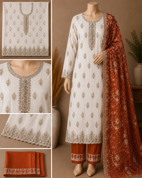 Premium Embroidered Chiffon Salwar Kameez Set-C378
