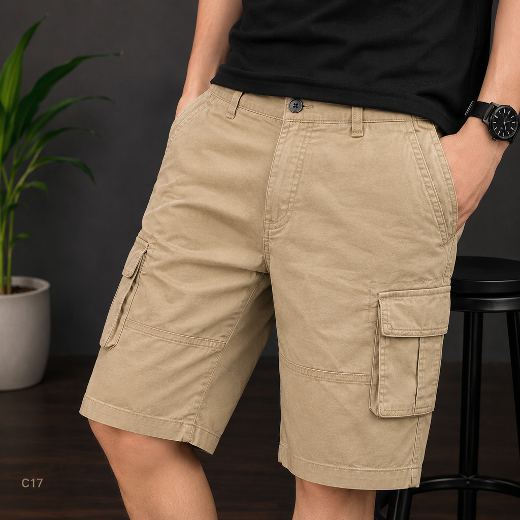 Premium Men’s Casual Shorts Khaki Beige-C17
