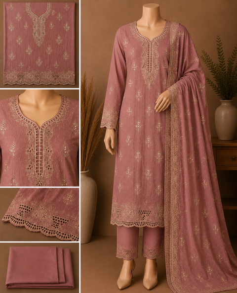 Premium Embroidered Chiffon Salwar Kameez Set-C381