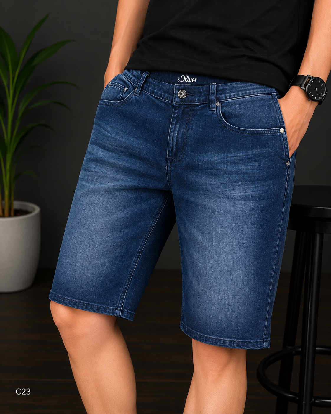 Premium Men’s Casual Shorts Denim Blue-C23