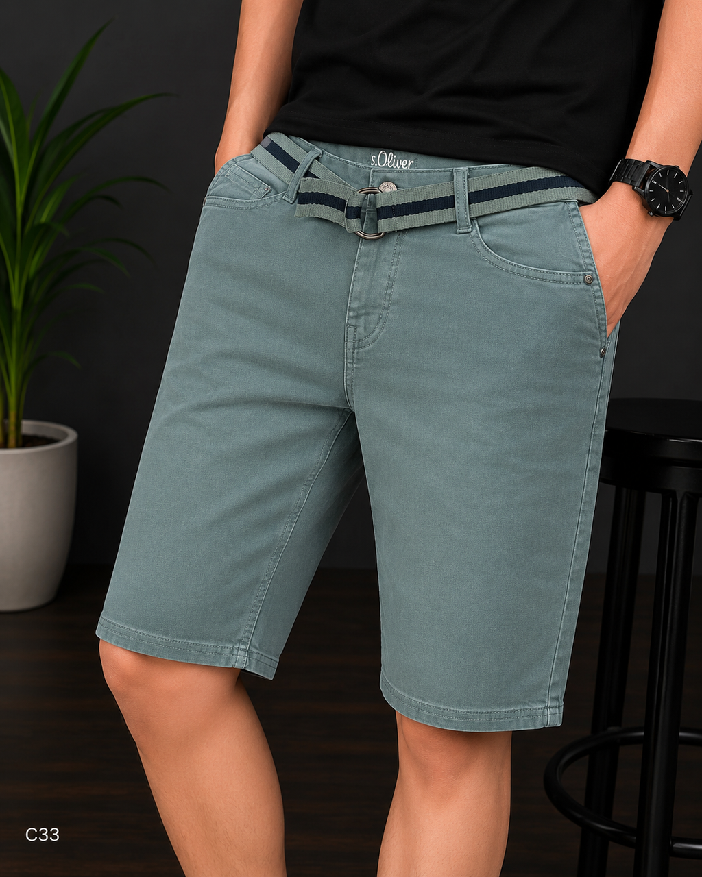 Premium Men’s Casual Shorts Sage Green-C33
