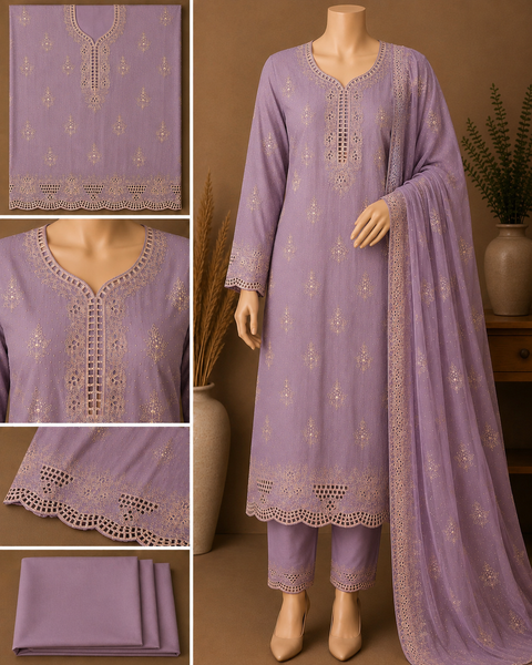 Premium Embroidered Chiffon Salwar Kameez Set-C382