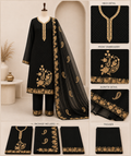 Premium Embroidered Chiffon Salwar Kameez Set-C386