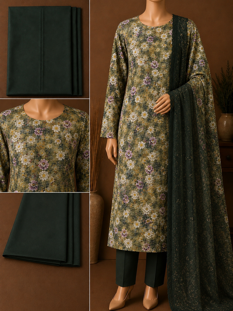 Premium Floral Unready Three Piece-C392