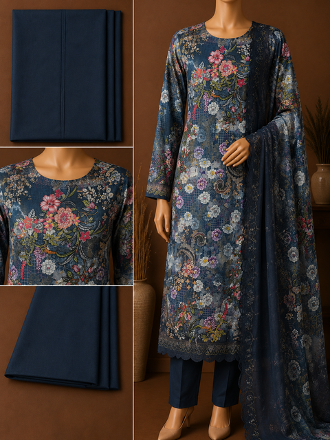 Premium Floral Unready Three Piece-C393