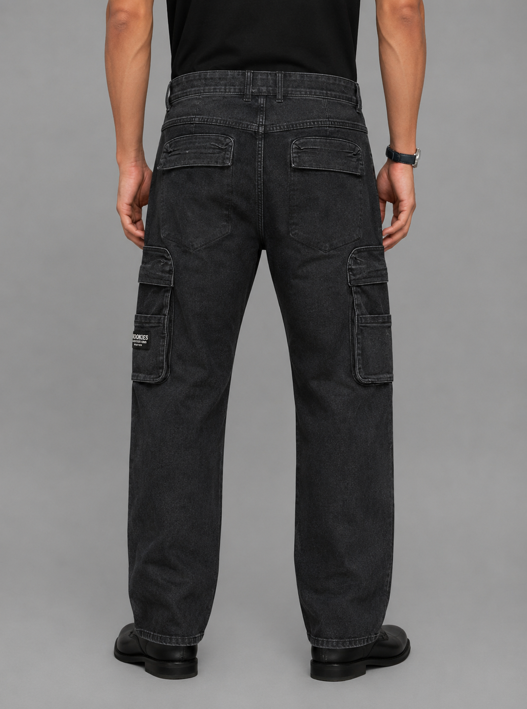 Dark Indigo Loose Fit Denim Cargo Pant RJ6221