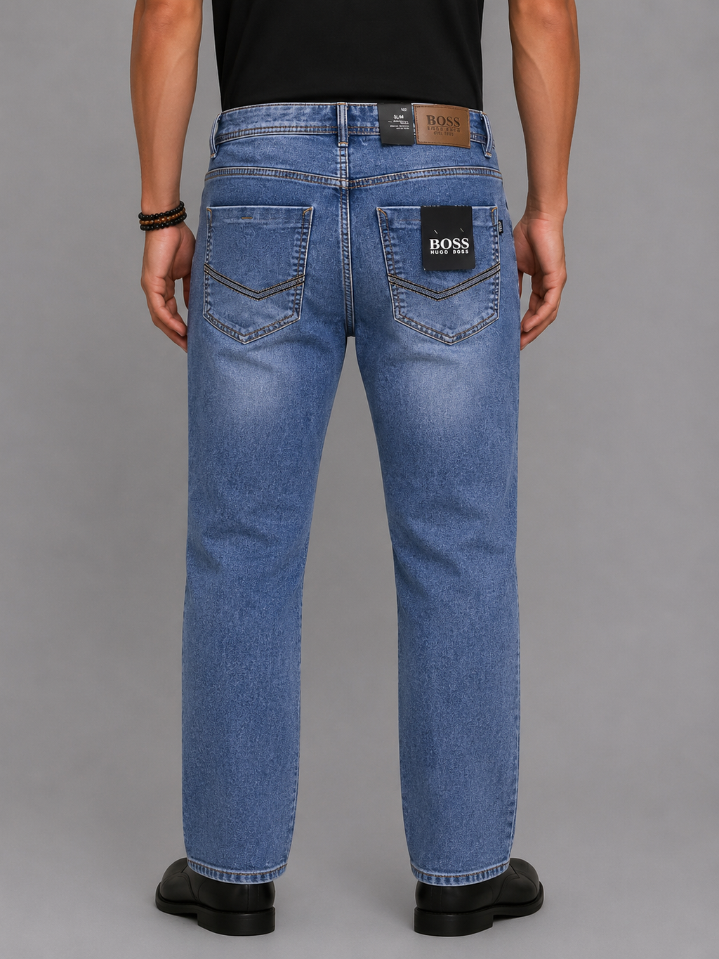 Men's Knit Denim Slim Fit Jeans – Soft Stretch Comfort deep 802