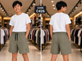 Premium Boys Casual Shorts Olive Green-C426